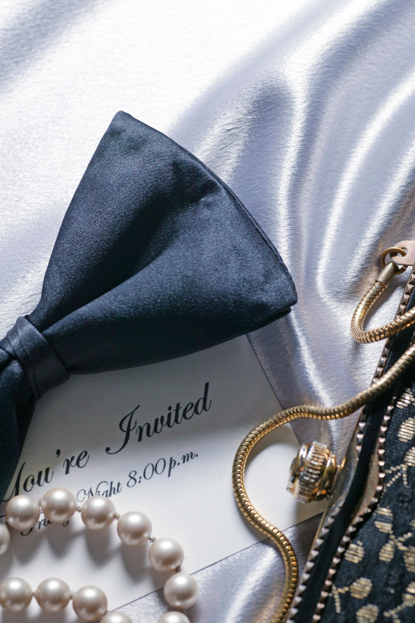 Black bow tie arranged for a formal occasion