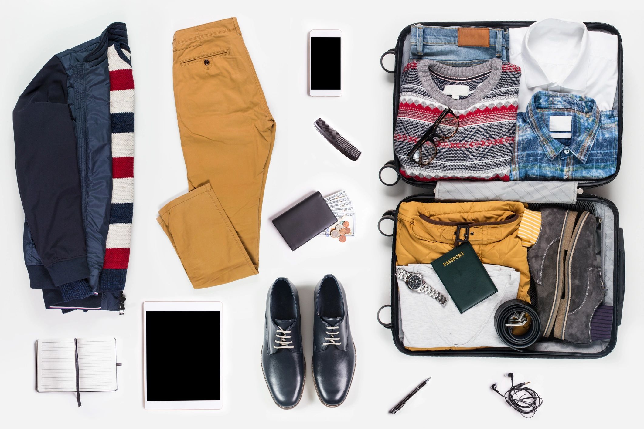 Men’s leather accessories and wardrobe essentials
